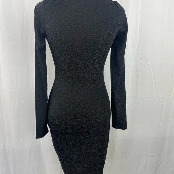 NWT Square Neck shiny long sleeve bodycon dress - Picture 7 of 10